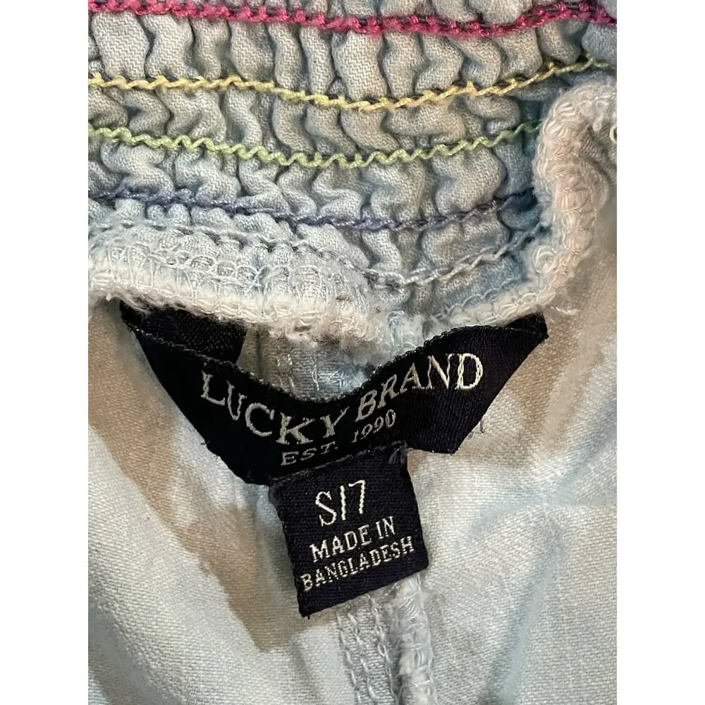 Lucky Brand blue jean shorts with rainbow stitch SM/7
